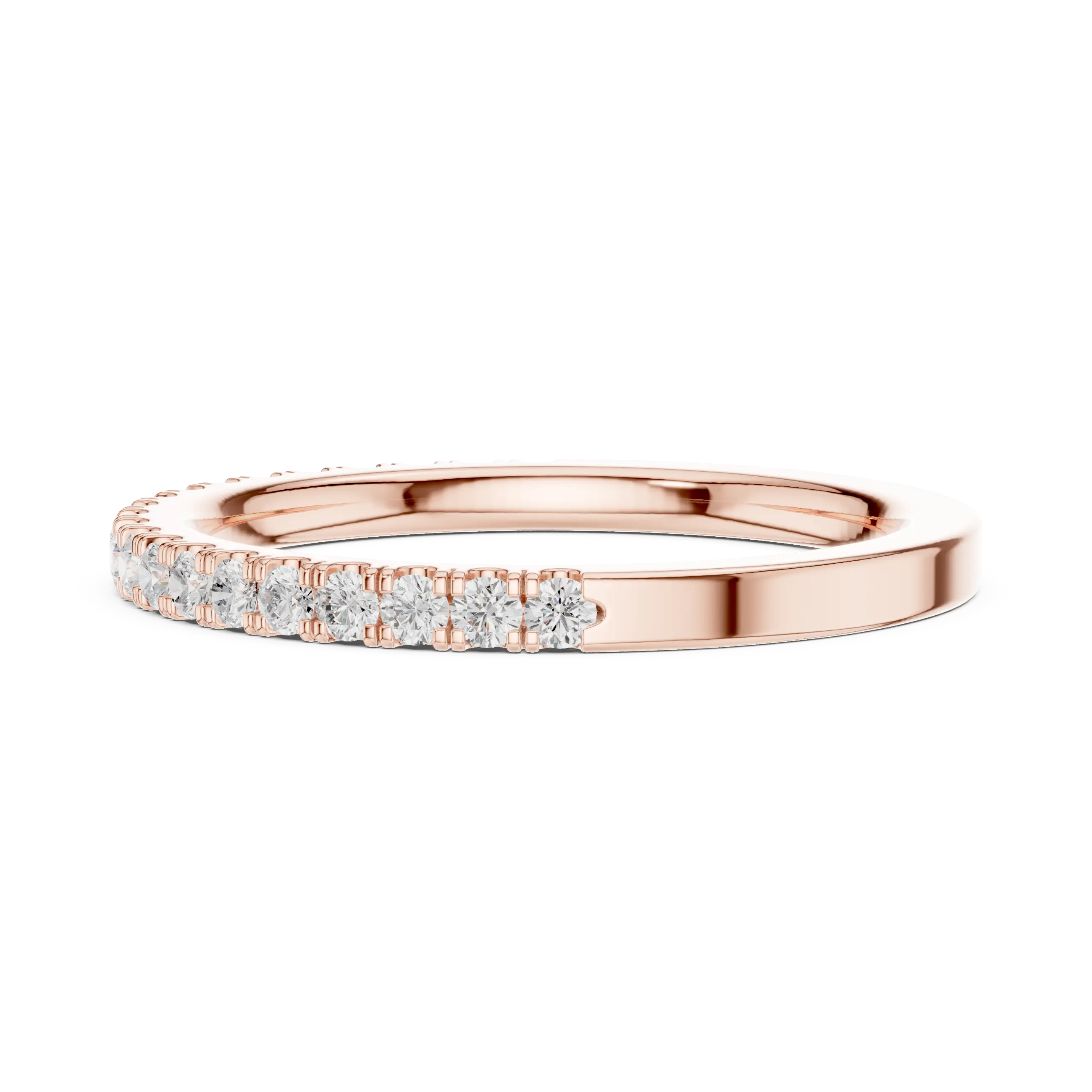 Moissanite Diamond Pavé Anniversary Wedding Band in 14k Yellow Gold