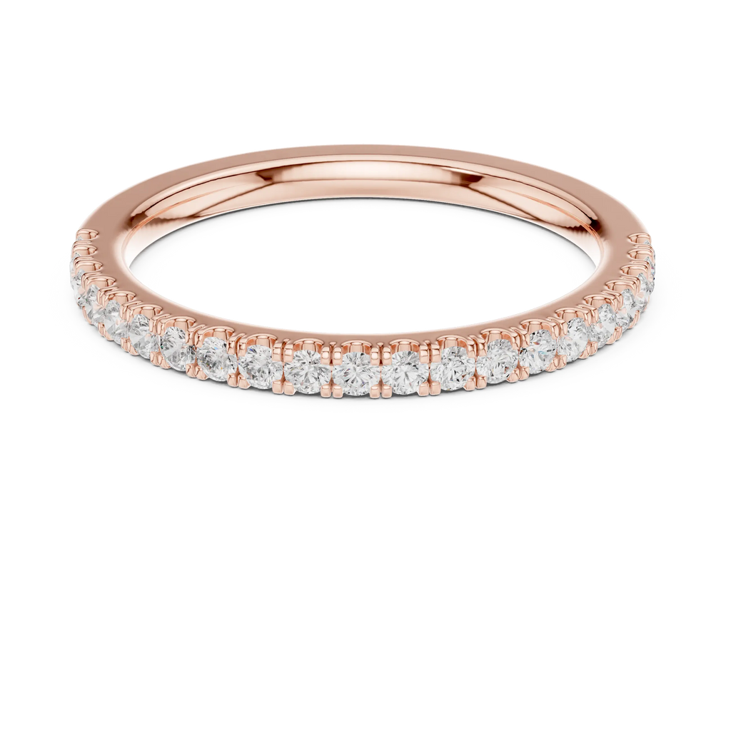 Moissanite Diamond Pavé Anniversary Wedding Band in 14k Yellow Gold