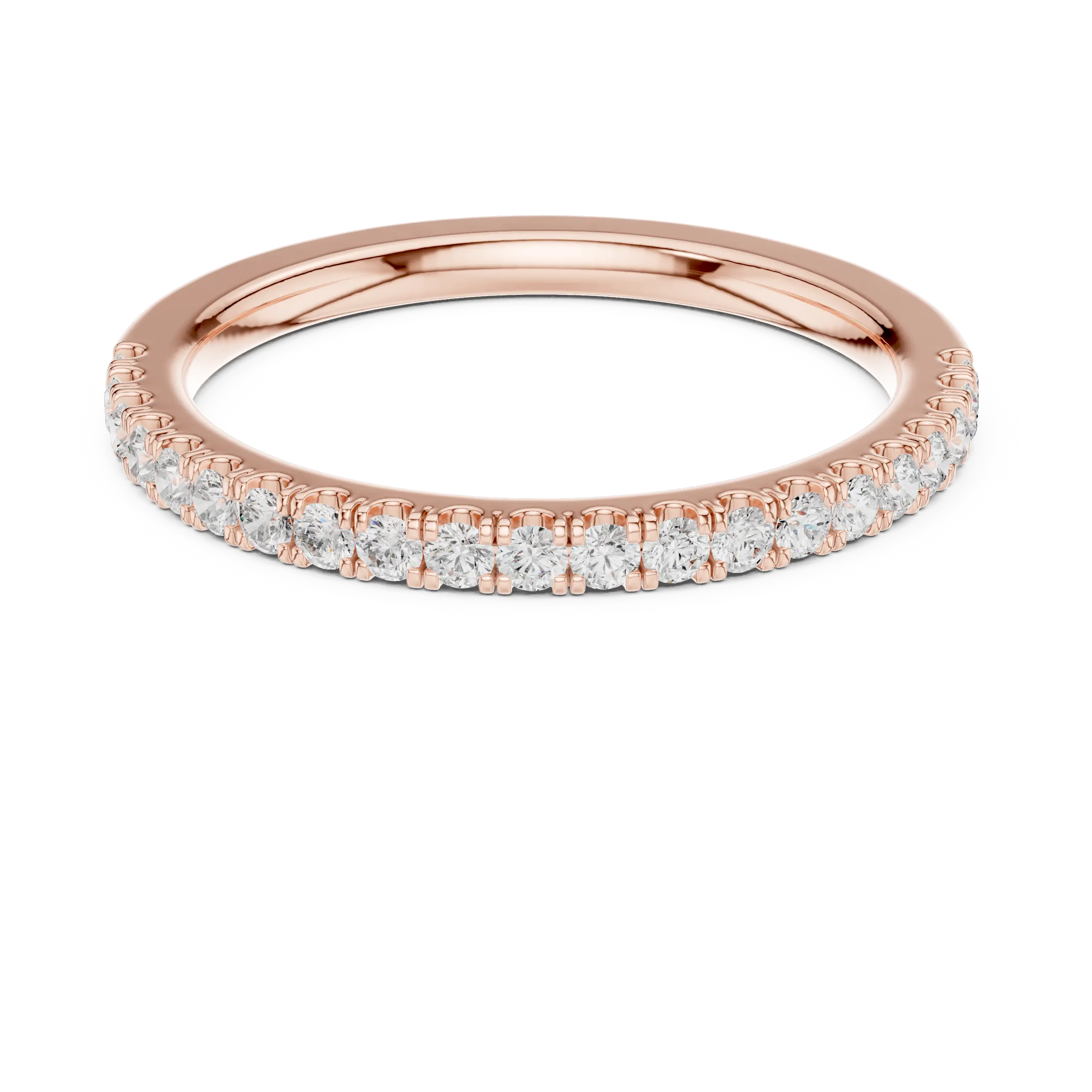 Moissanite Diamond Pavé Anniversary Wedding Band in 14k Yellow Gold