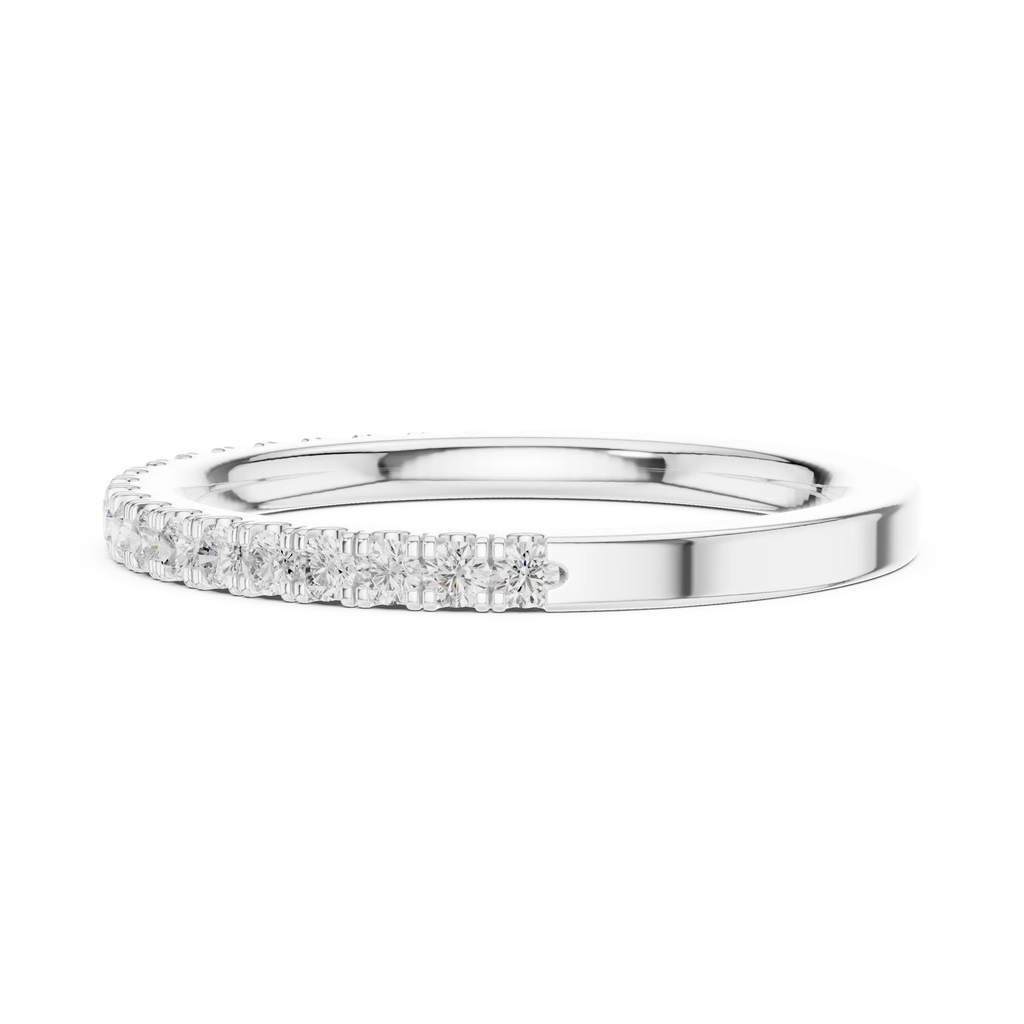 Moissanite Diamond Pavé Anniversary Wedding Band in 14k Yellow Gold