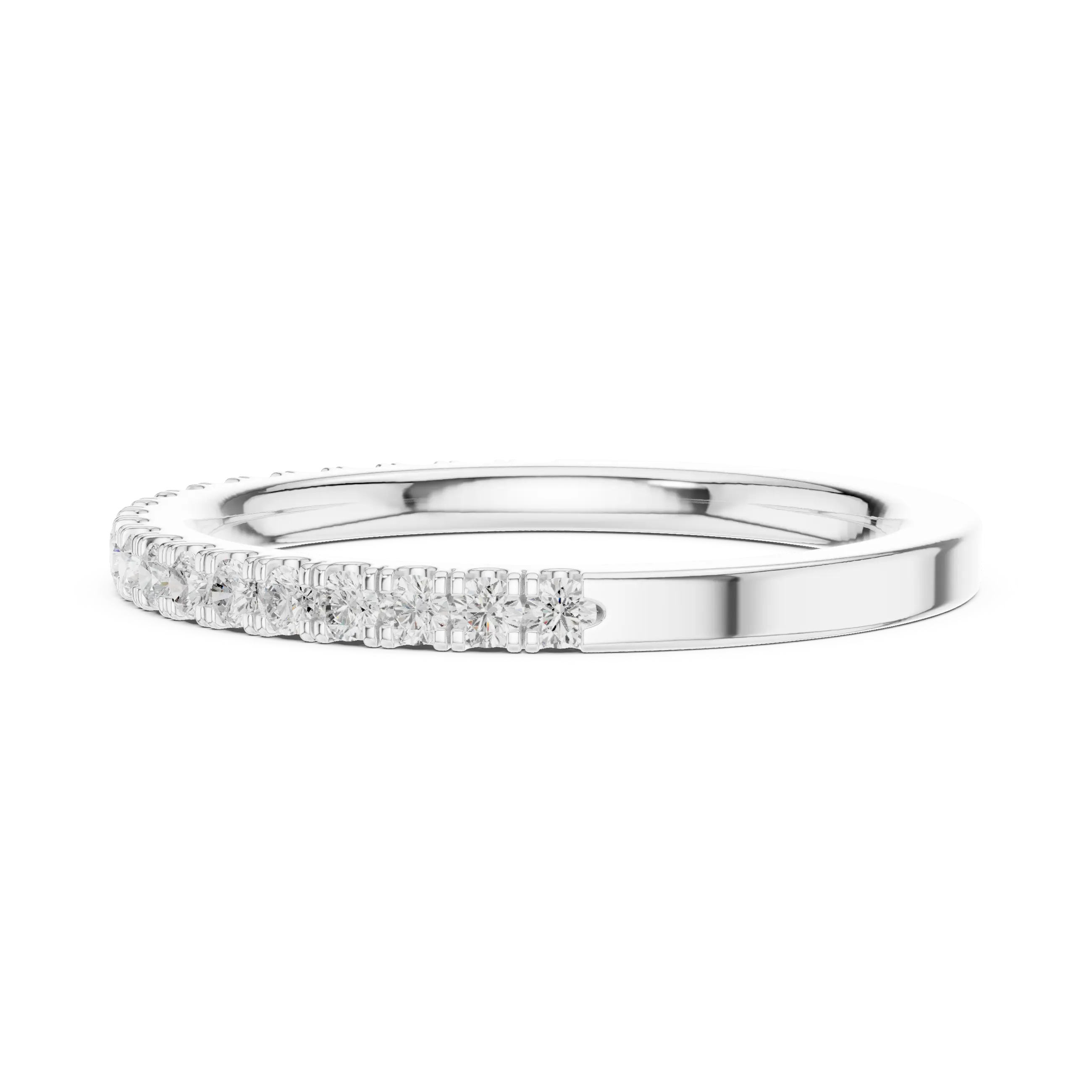 Moissanite Diamond Pavé Anniversary Wedding Band in 14k Yellow Gold