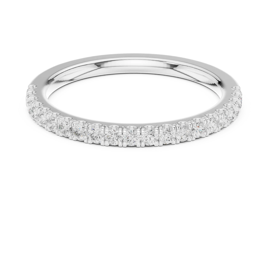 Moissanite Diamond Pavé Anniversary Wedding Band in 14k Yellow Gold