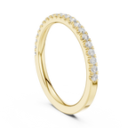 Moissanite Diamond Pavé Anniversary Wedding Band in 14k Yellow Gold