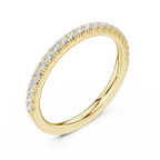 Moissanite Diamond Pavé Anniversary Wedding Band in 14k Yellow Gold