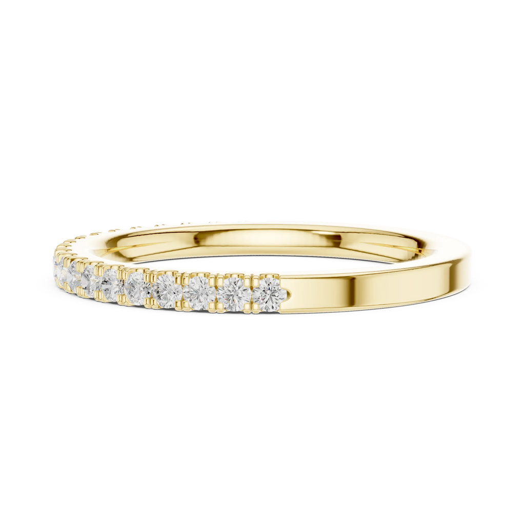 Moissanite Diamond Pavé Anniversary Wedding Band in 14k Yellow Gold