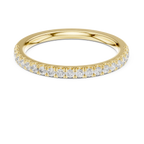 Moissanite Diamond Pavé Anniversary Wedding Band in 14k Yellow Gold