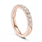 Round Lab Grown Diamond Pavé Wedding Band in 14k White Gold