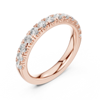 Round Lab Grown Diamond Pavé Wedding Band in 14k White Gold