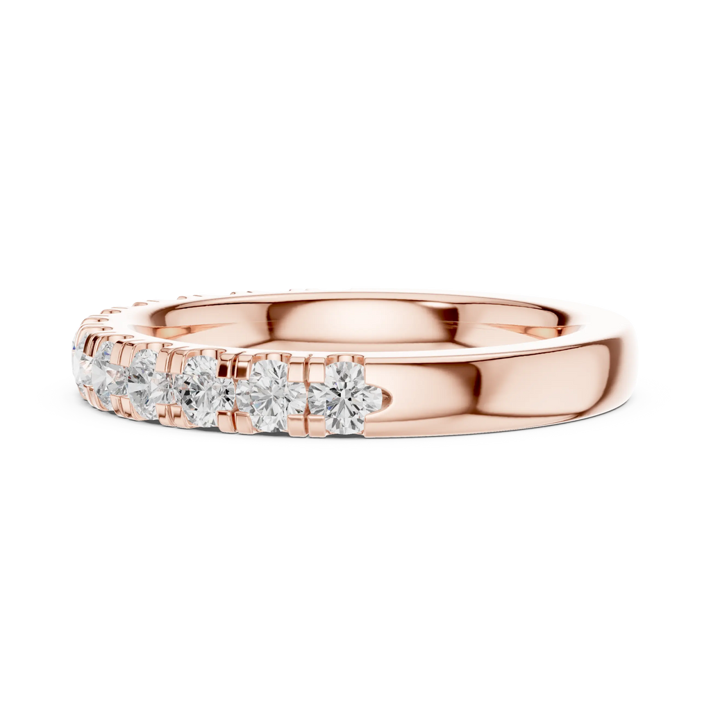 Round Lab Grown Diamond Pavé Wedding Band in 14k White Gold