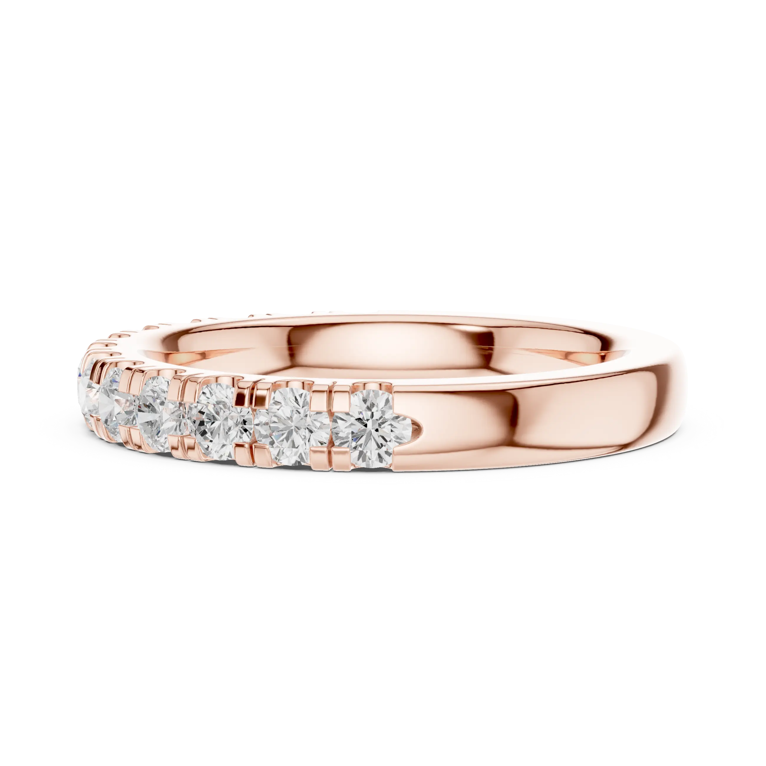 Round Lab Grown Diamond Pavé Wedding Band in 14k White Gold