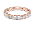 Round Lab Grown Diamond Pavé Wedding Band in 14k White Gold