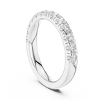 Round Lab Grown Diamond Pavé Wedding Band in 14k White Gold