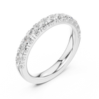Round Lab Grown Diamond Pavé Wedding Band in 14k White Gold