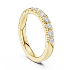 Round Lab Grown Diamond Pavé Wedding Band in 14k White Gold