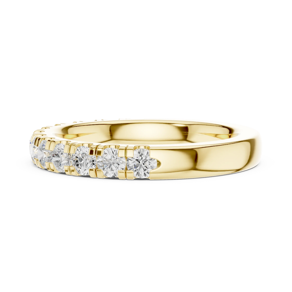 Round Lab Grown Diamond Pavé Wedding Band in 14k White Gold
