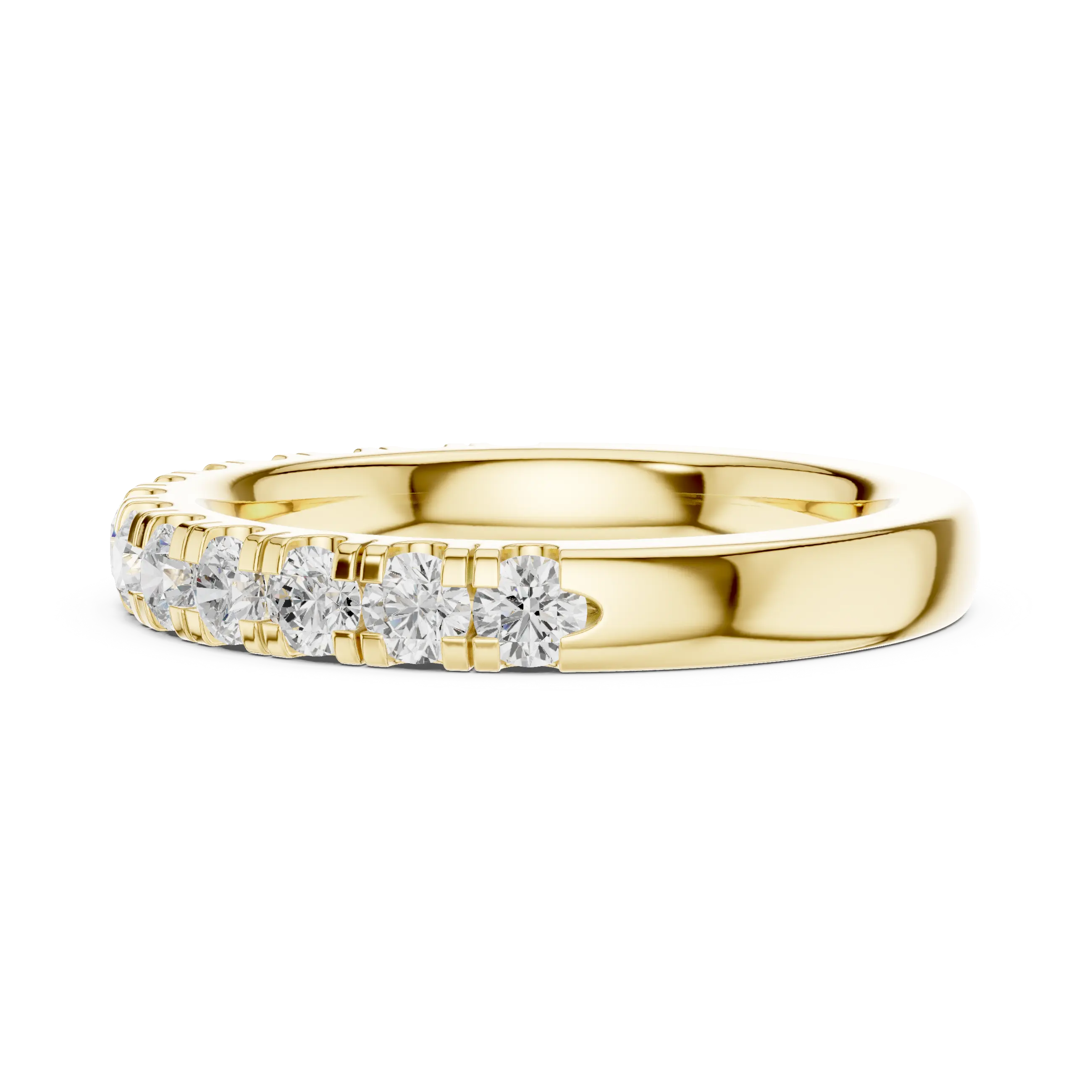 Round Lab Grown Diamond Pavé Wedding Band in 14k White Gold
