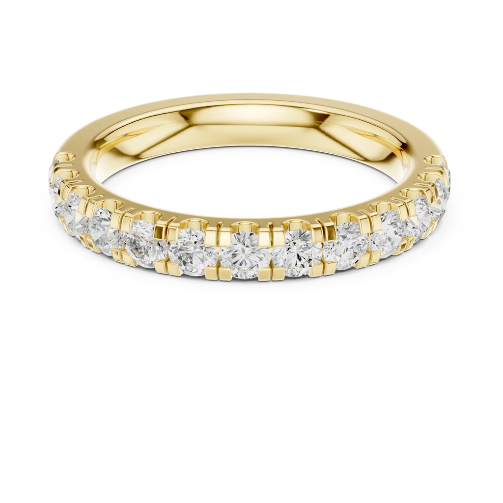 Round Lab Grown Diamond Pavé Wedding Band in 14k White Gold
