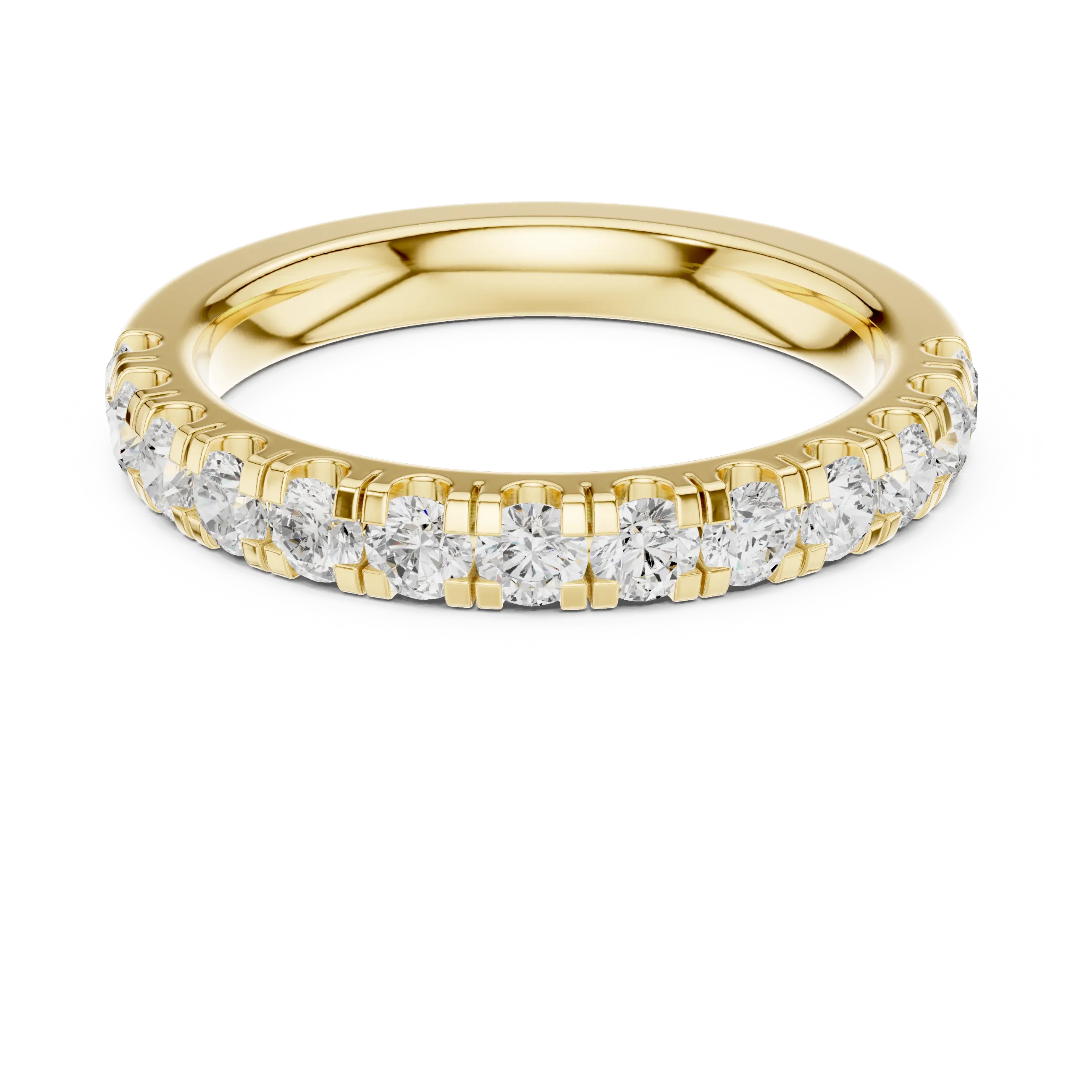 Round Lab Grown Diamond Pavé Wedding Band in 14k White Gold