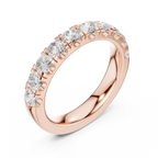 14K White Gold Shared-Prong Round Lab Grown Diamond Band