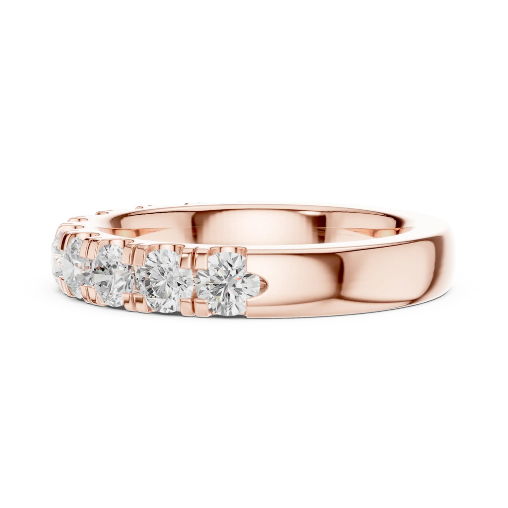 14K White Gold Shared-Prong Round Lab Grown Diamond Band
