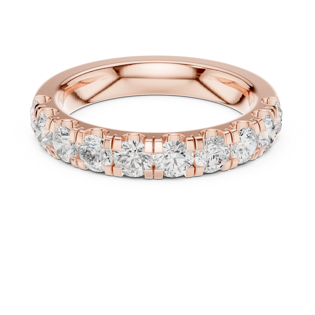 14K White Gold Shared-Prong Round Lab Grown Diamond Band