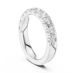 14K White Gold Shared-Prong Round Lab Grown Diamond Band
