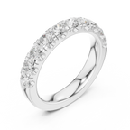 14K White Gold Shared-Prong Round Lab Grown Diamond Band