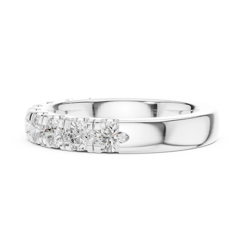 14K White Gold Shared-Prong Round Lab Grown Diamond Band