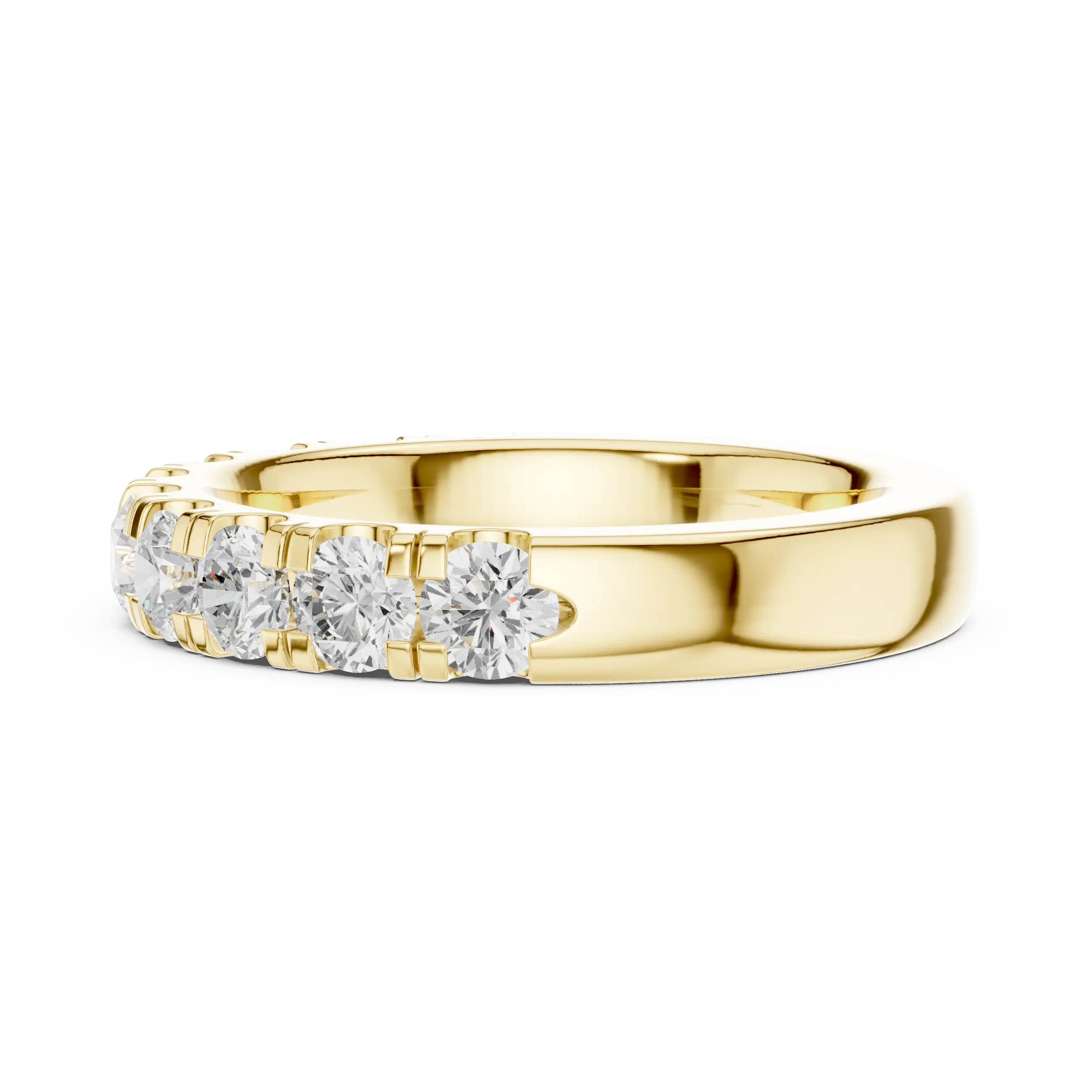 14K White Gold Shared-Prong Round Lab Grown Diamond Band