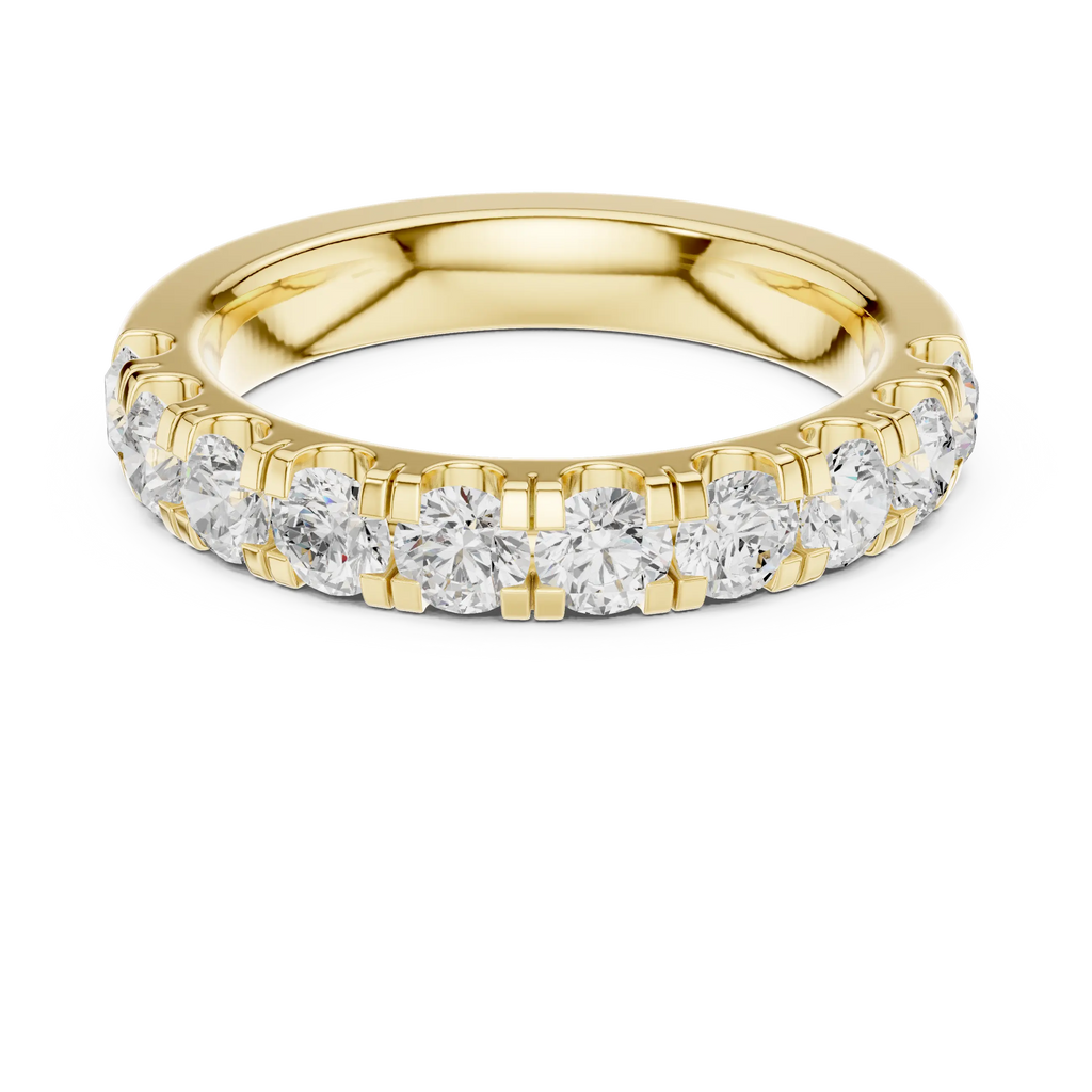 14K White Gold Shared-Prong Round Lab Grown Diamond Band