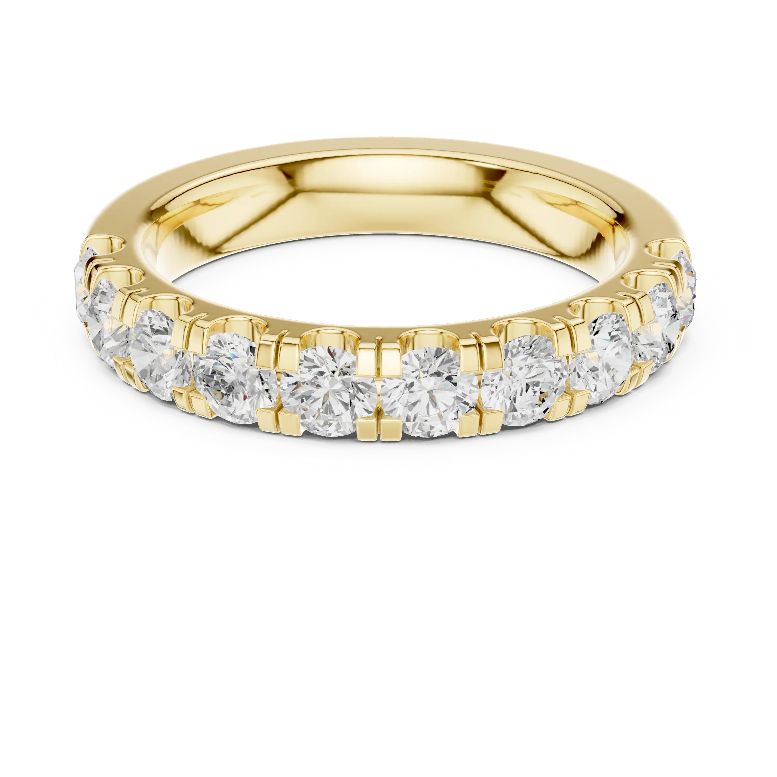 14K White Gold Shared-Prong Round Lab Grown Diamond Band