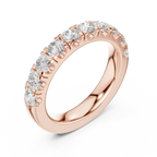 Round Diamond Shared Prong Wedding Band in 10k Yellow Gold