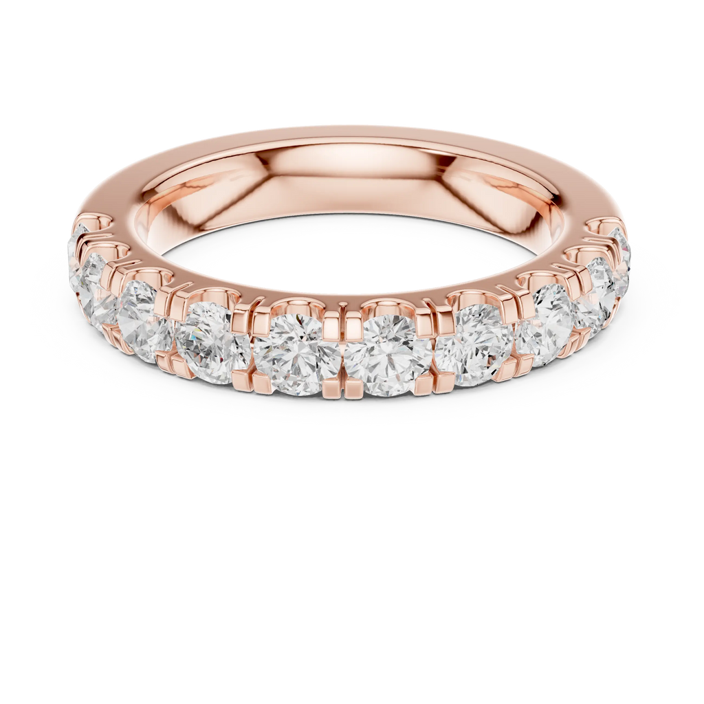 Round Diamond Shared Prong Wedding Band in 10k Yellow Gold