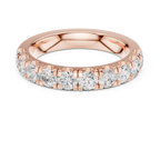Round Diamond Shared Prong Wedding Band in 10k Yellow Gold