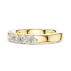 Round Diamond Shared Prong Wedding Band in 10k Yellow Gold