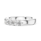 Round Moissanite Diamond Shared Prong Wedding Band in 18k Rose Gold