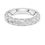 Round Moissanite Diamond Shared Prong Wedding Band in 18k Rose Gold