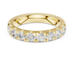Round Moissanite Diamond Shared Prong Wedding Band in 18k Rose Gold