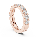 14k White Gold Round Lab Grown Diamond Shared Prong Wedding Band