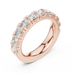 14k White Gold Round Lab Grown Diamond Shared Prong Wedding Band