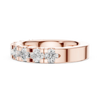 14k White Gold Round Lab Grown Diamond Shared Prong Wedding Band