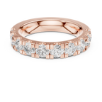 14k White Gold Round Lab Grown Diamond Shared Prong Wedding Band
