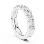 14k White Gold Round Lab Grown Diamond Shared Prong Wedding Band