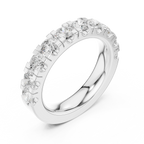 14k White Gold Round Lab Grown Diamond Shared Prong Wedding Band