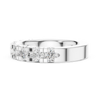 14k White Gold Round Lab Grown Diamond Shared Prong Wedding Band
