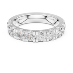 14k White Gold Round Lab Grown Diamond Shared Prong Wedding Band