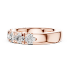 Round Cut Moissanite Half Eternity Band in 14K White Gold