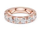 Round Cut Moissanite Half Eternity Band in 14K White Gold
