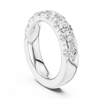 Round Cut Moissanite Half Eternity Band in 14K White Gold