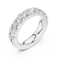 Round Cut Moissanite Half Eternity Band in 14K White Gold